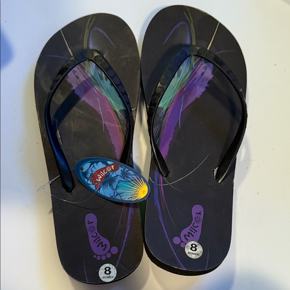 Wilcor Women’s Colorful Flip Flops with a colorful Design